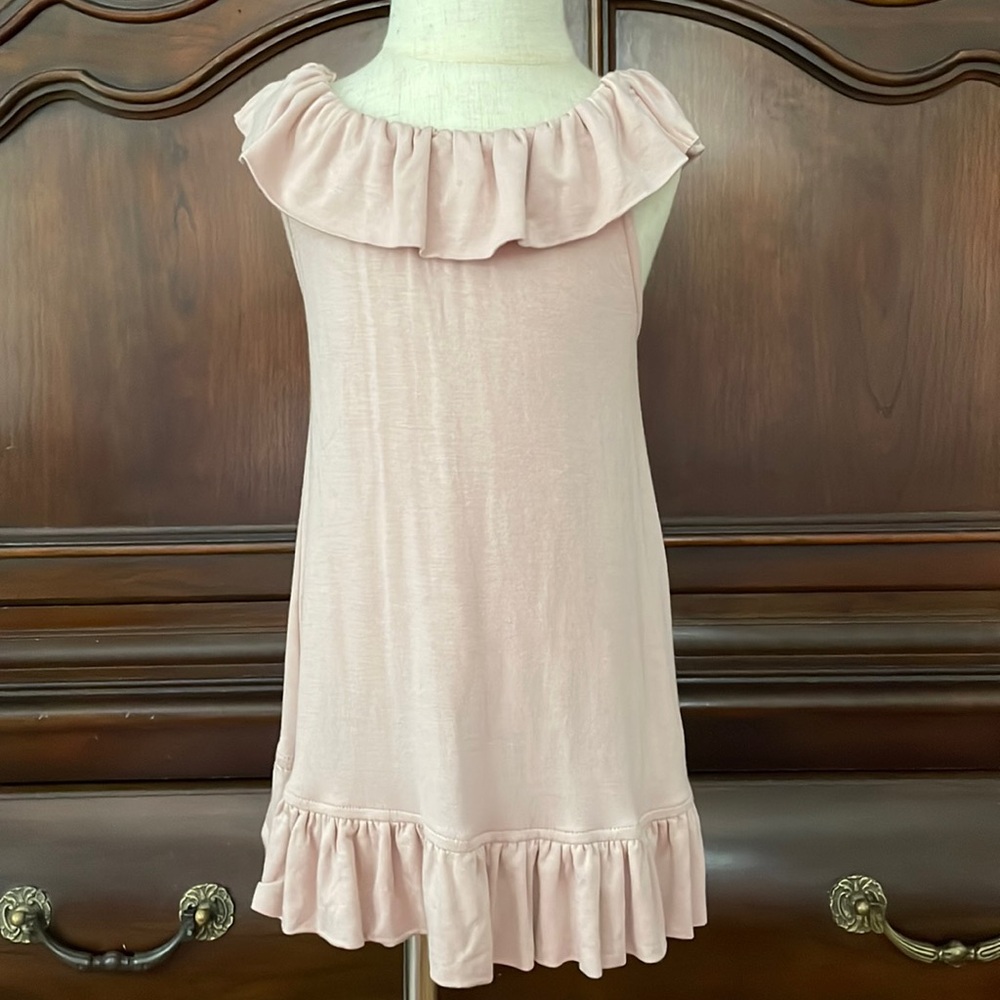 Kate Quinn Blush Pink Ruffle Dress 18-24M Organic Cotton Toddler Girls